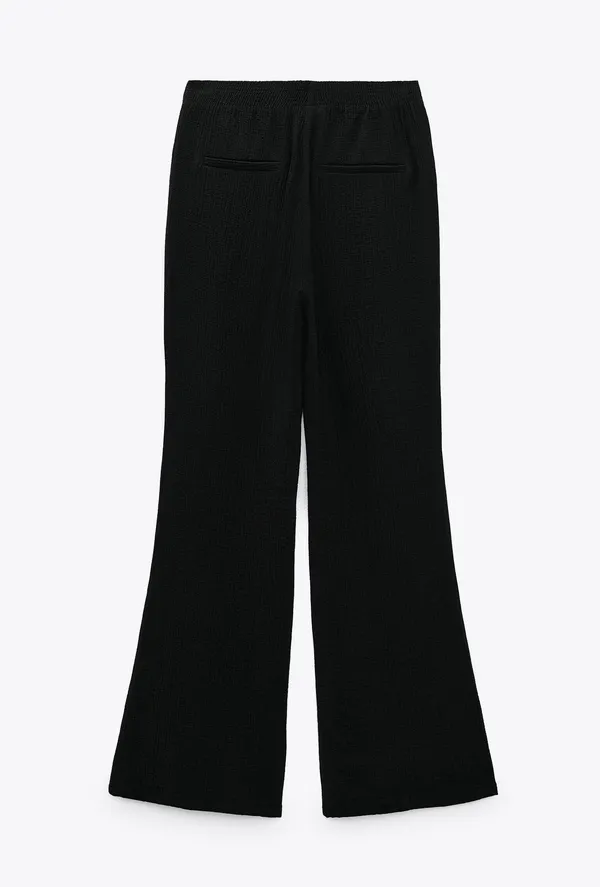 ZARA textured soft high waisted straight leg pants - Image 7