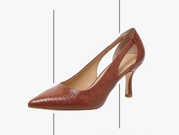 NEW Pumps Pointed Toe Pump Shoes Kitten Heel Comfort Cut Out Heel 8 - Image 3