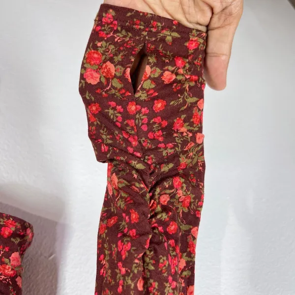 Free‎ People Intimately Kaya Print Cutout Bodysuit Chocolate Combo Womens Medium Red - Image 7