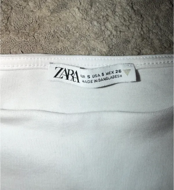 Zara white cropped off the shoulder top - Image 3