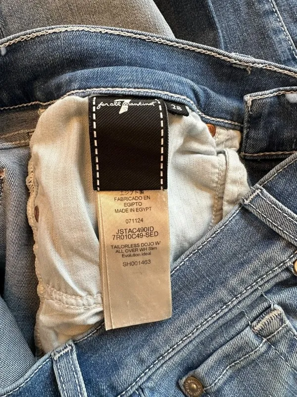 7 For All Mankind Tailorless Dojo Slim Flare Jeans Size 28 Medium Wash Blue Y2K - Image 6
