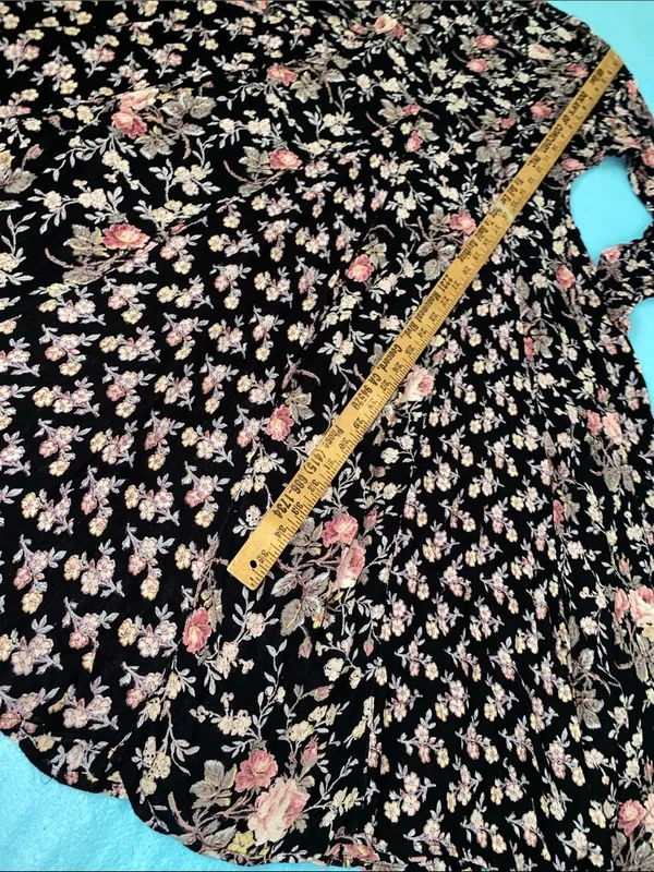 UNBRANDED Broomstick mixed print ditzy floral tea rose round neckline size L - Image 7
