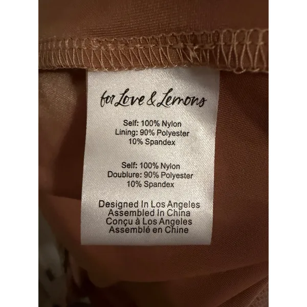 For Love & Lemons Dress Womens Large Nude Green Floral Embroidered‎ Mini $298 - Image 5