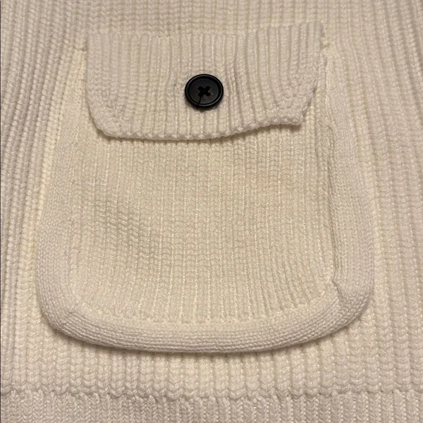 J Crew women’s Four-pocket cardigan chunky ivory CG804 Size XL NWT - Image 4