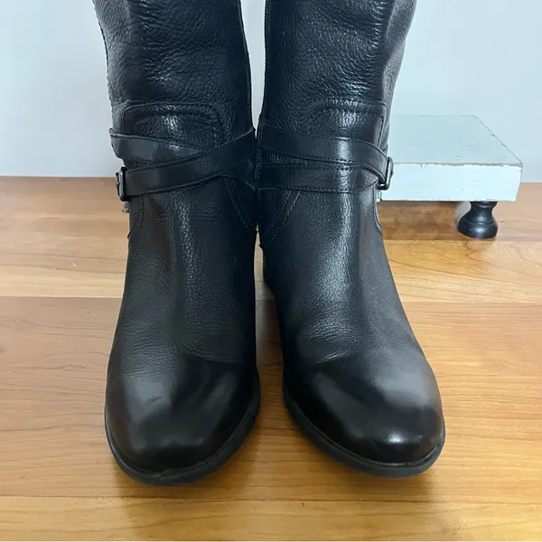 Marc Fisher Knee High Riding Boots Womens 9 M‎ Pebbled Black Leather Equestrian - Image 5