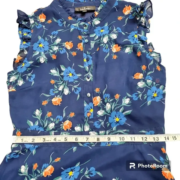 Lulu's‎ Blue Floral Mock Neck Dress - Image 4
