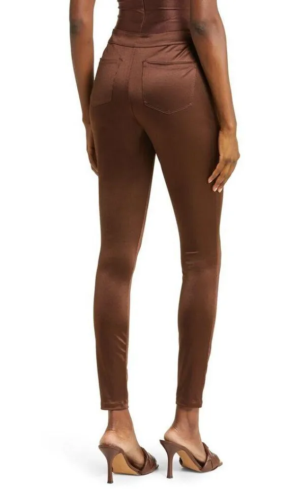 SKIMS Disco Skinny Pants in Cocoa Size Large - Image 2
