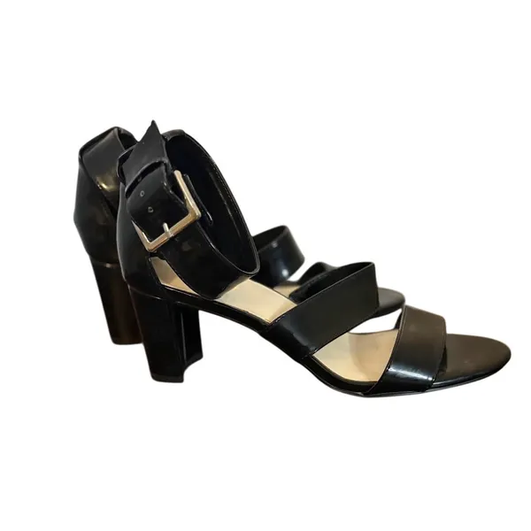 Nine West Black Patent Leather Block‎ Heel Sandals - Size 9M - Image 7