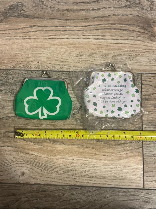 NEW Set of 2 St. Patrick's Day Irish Shamrock Kiss-Lock Coin Pouches Wallets - Image 4