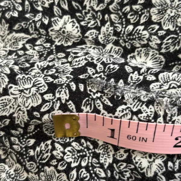Express Vintage 90s Black White Floral Rayon Button Front Romper‎ Small Romantic - Image 9