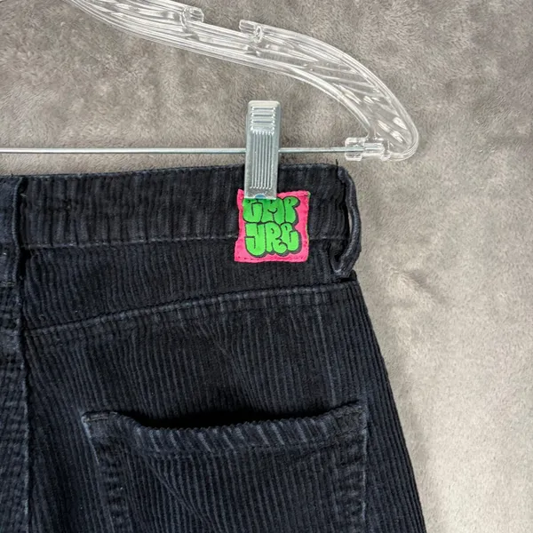 Empyre Tori Black Corduroy Pants Size 0 High Rise Straight Leg Y2K Skater Retro - Image 6