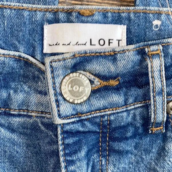 LOFT High Waist Flare Classic Blue Denim Pants - Image 3