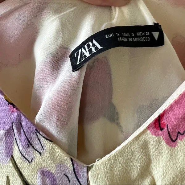 Zara Yellow Floral‎ Summer Maxi Sundress Dress Small - Image 8
