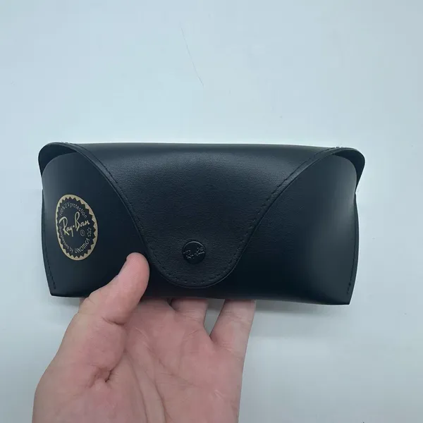 Genuine Ray Ban Sunglasses Case Only Empty Black Faux Leather Snap Replacement - Image 9