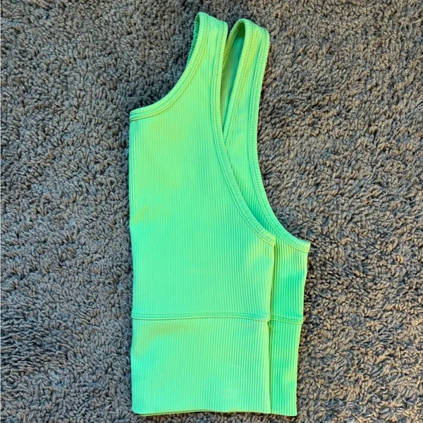 Lululemon Power Pivot Ribbed Tank Top Scream Green Size 4 - Image 6