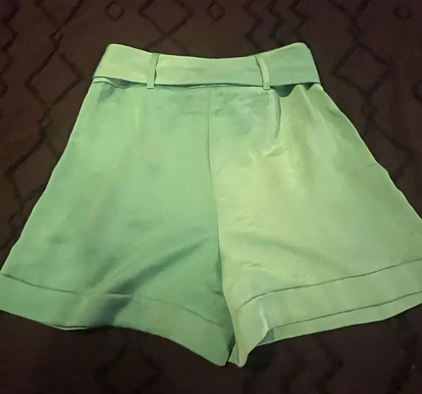 Express High Waist Green Shorts with Stylish Tie - Image 2