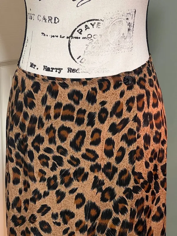 Vintage AGB Byer California SZ S Animal Print Wrap Maxi Skirt 90s Grunge Punk - Image 3