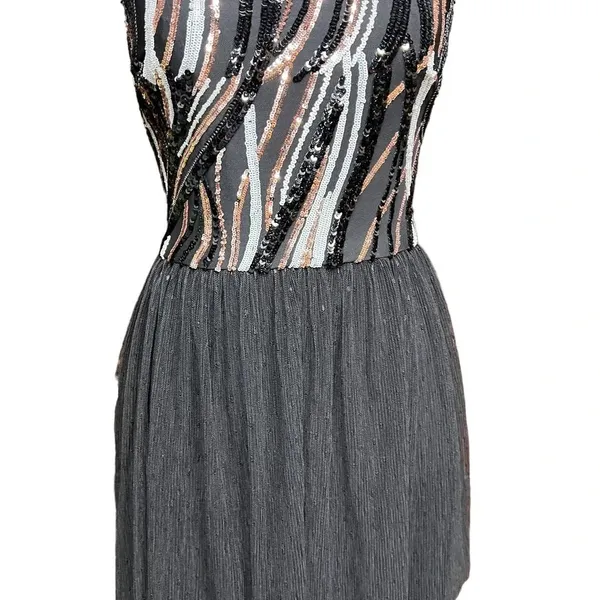 Dress The‎ Population Block Print Tiered Sequin Tulle Dress Size Small - Image 3