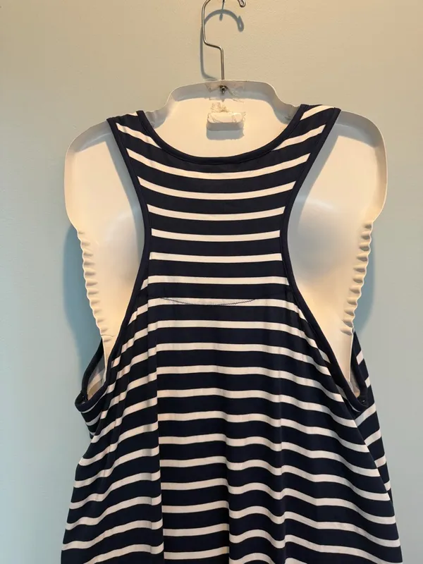 Nautica Navy/White Striped Nautical Tank Racerback Mido Dress Soze Large NWT - Image 7