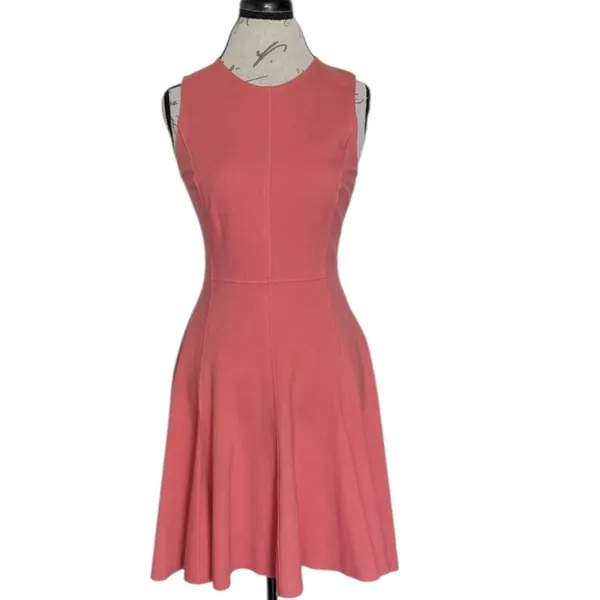 Halston Heritage Womens Dress Fit & Flare Sleeveless Summer Fall Wedding Sz 4 - Image 2
