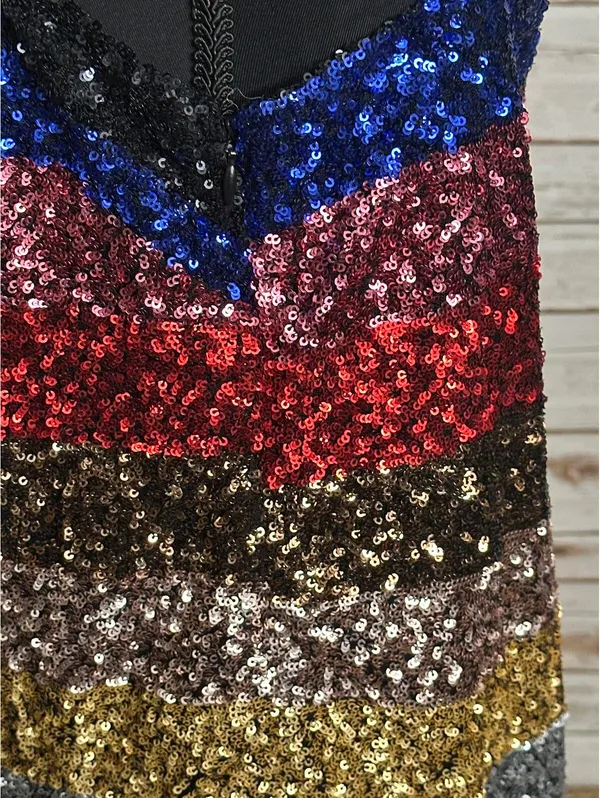 GAP multicolored striped sequin bodycon sleeveless mini dress Size Small - Image 5