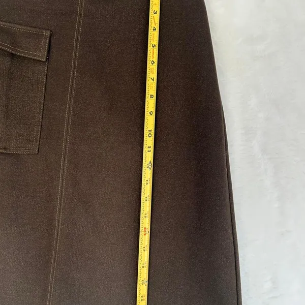Zara Woman Brown Cargo Mini Skirt Womens‎ Size M Utility A-Line Contrast Stitch - Image 2