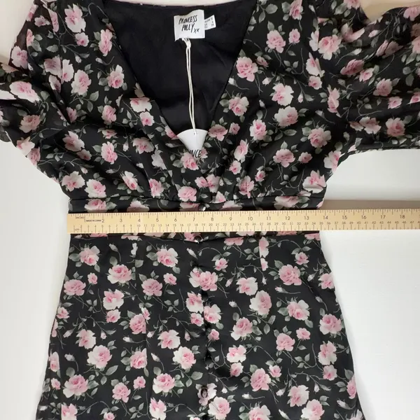 NWT Princess Polly Darlia Floral Mini‎ Dress Size 6 Black Coquette Dark Romantic - Image 12