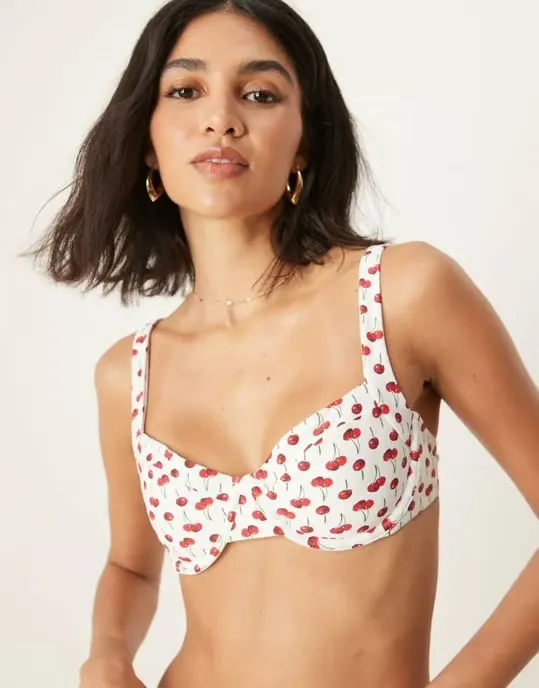 Abercrombie & Fitch curve love ruched underwire top and mid rise bikini bottoms - Image 2