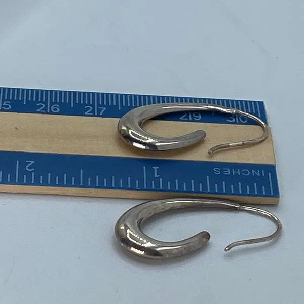 Sterling Silver teardrop style hook pierced earrings. - Image 3