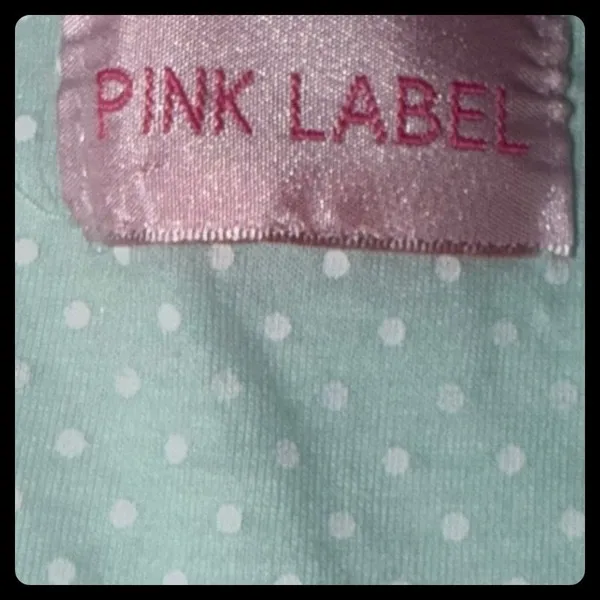 Pink Label Pajama Set Womens Mint Green Polka Dot Lace Trim Sleepwear Small - Image 3