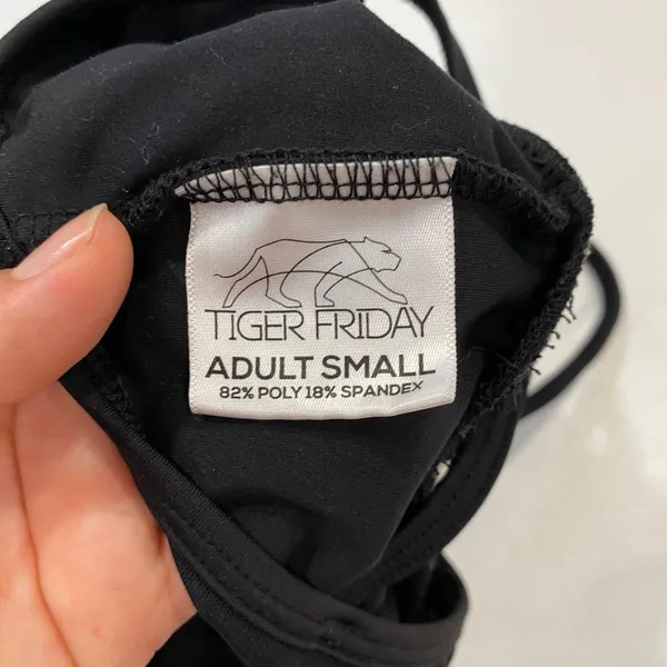 Tiger Friday Black Mesh Peplum Dance Top Adult Small Ballet Y2K - Image 5