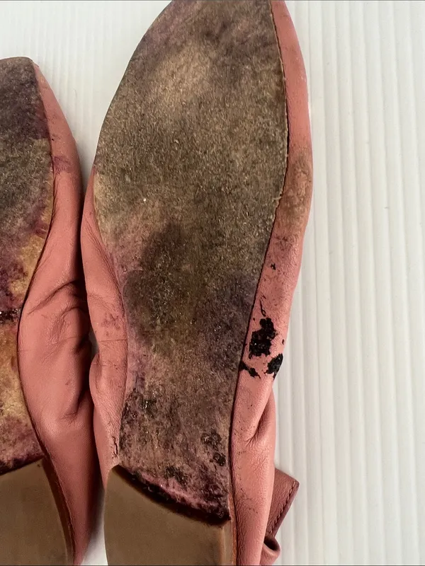 Tory Burch Dusty Rose Leather Ballet Flats with Bow - Image 6