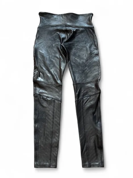 Spanx Faux Leather Moto Leggings Black Compression Shaping Women’s Size Medium - Image 3