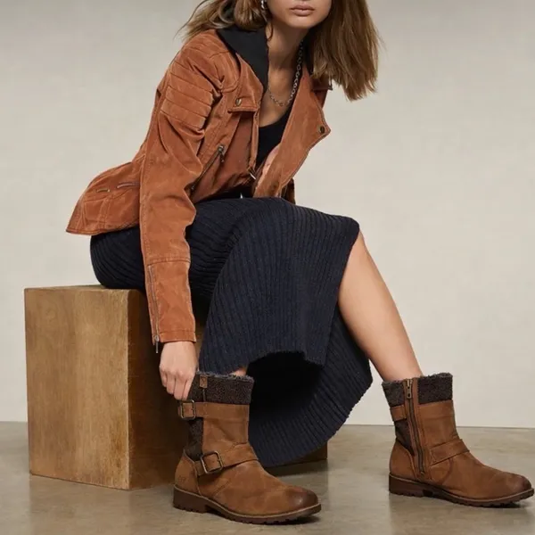 UGG Brown Oregon Stout Mid Shaft Buckle Zipper Boot - Image 14
