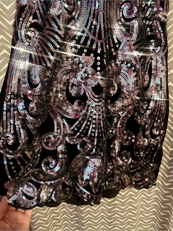 Express | Velvet Sequin Halter Bodycon Mini Sheath Dress, size S - Image 5
