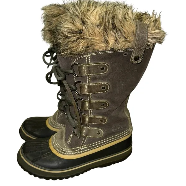 Sorel Joan of Arctic Waterproof Winter Boots Quarry‎ & Black Size 6 - Image 3