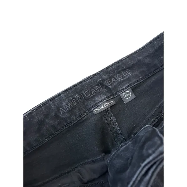 American Eagle Distressed Skinny Jeans Black Ripped High Waisted Womens Size 4 - Image 9