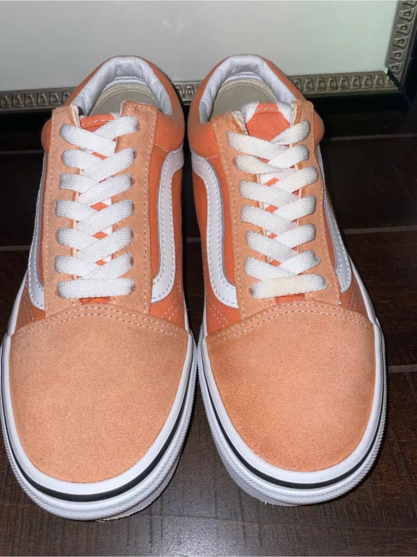 Vans Off The Walls Orange & White Low Top Old Skool Sneakers Size 7 NWOT - Image 3