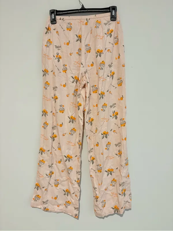 Wild fable linen blend orange print Bella Via wide leg pull on pants‎ pink XXS - Image 3