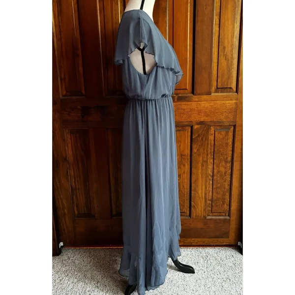 Show Me Your Mumu Dress Women’s Size XL Blue Chiffon Ruffle Bridesmaid Prom - Image 4