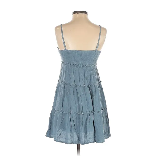 Sim & Sam Dusty Blue spaghetti adjustable strap mini dress - Image 3