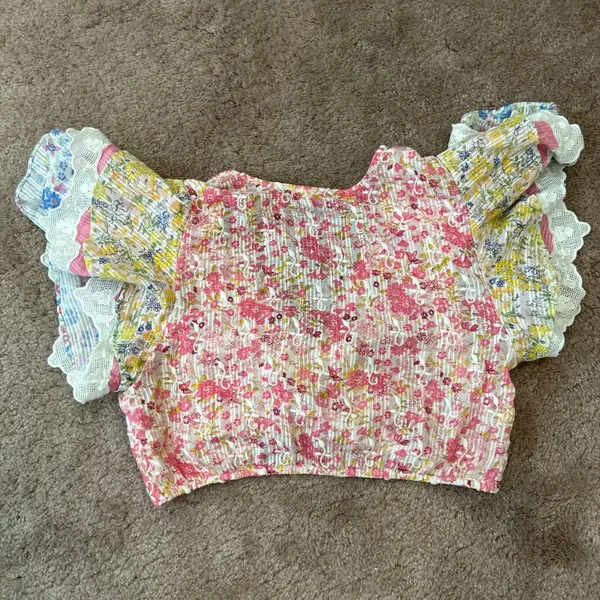 Loveshackfancy Floral Ruffle Kielle Ruffle Crop Top & Mayze Mini Skirt Set Small - Image 10