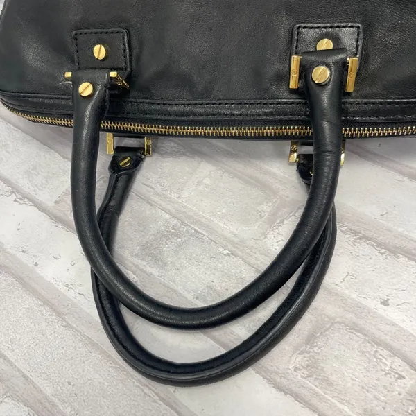 Tory Burch Top Handle Satchel in Black Leather w/ Gold-tone Chain - Preowned - Image 13