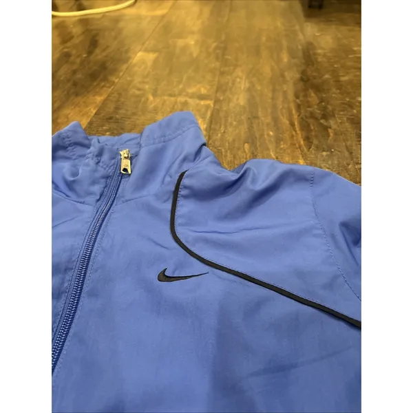 Vintage Nike The Athletic Dept‎ Womens Blue Jacket XL Black Embroidered ~Swoosh - Image 2