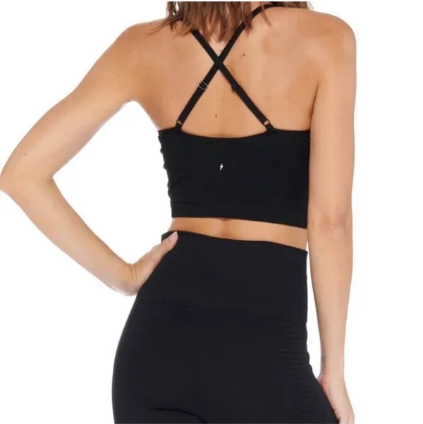 Electric Yoga Elle Black Long Bralette Crop Size XS/S - Image 3