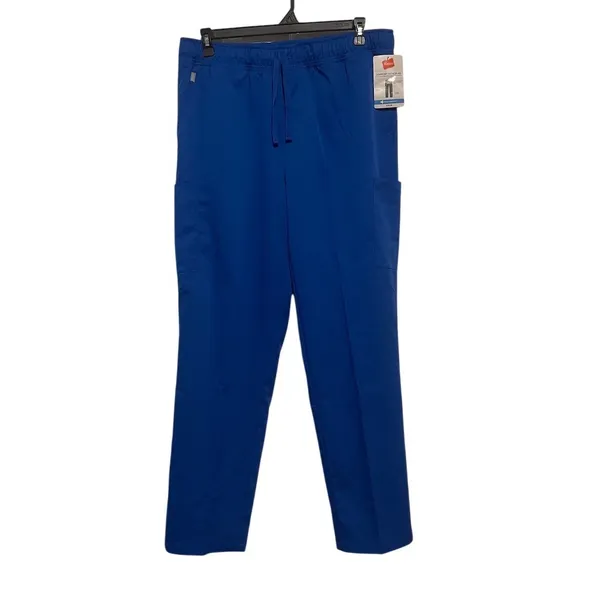 Hanes Scrubs Pants Womens Size L Blue Straight Leg Drawstring Medical NWT - Image 7