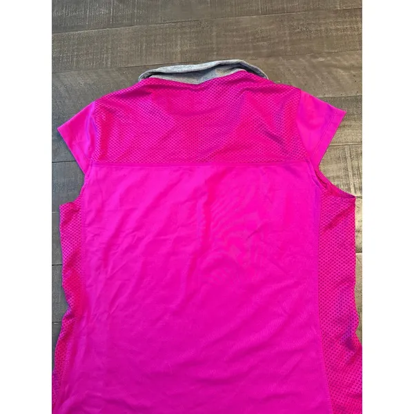 BCG Women's Tru-Wick purple gray collar‎ mesh sides athletic polo shirt Size L - Image 6