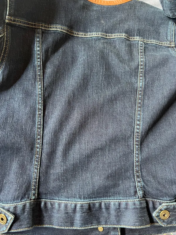 Lauren Ralph Lauren denim leather Collar-Trim Jacket - Image 9