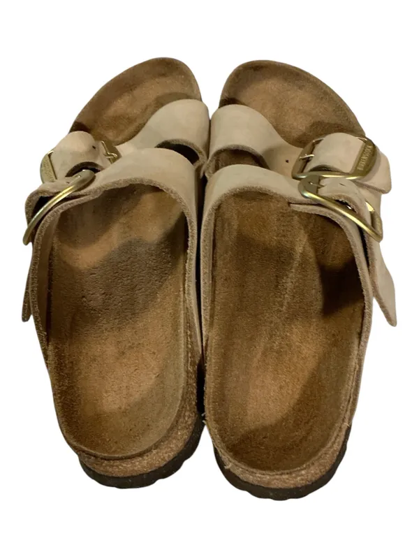 Birkenstock Arizona Big Buckle Nubuck Leather Sandals - Almond/Gold - Image 4