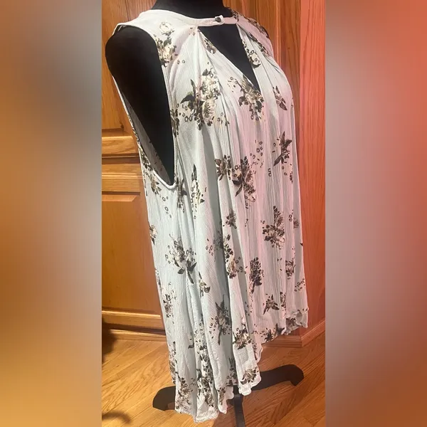 Free People Snap Out of It Tree Swing Tunic Mini Dress Faded Floral‎ Size Medium - Image 8